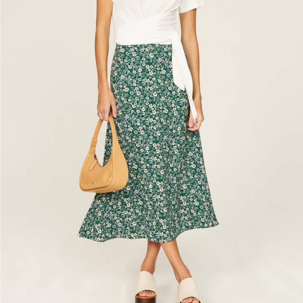 Reformation Bea Floral A-Line Skirt